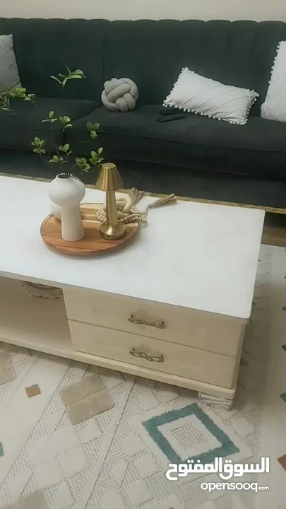 طاولة وسط تركي وجه زجاج ماربل