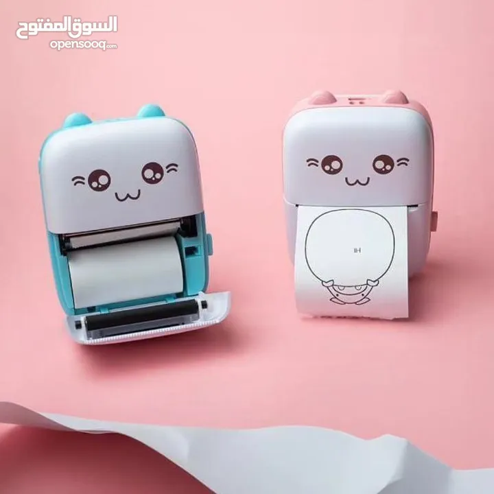 طابعة محمولة لطيفة وعملية في نفس الوقت! رأس طباعة حراري عالي الجودة – بدون حبر إطلاقًا!