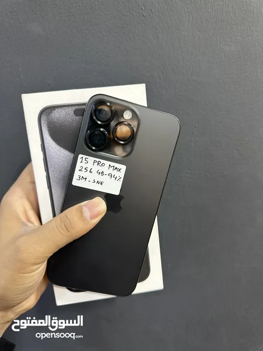 Used iPhone 15 pro max black 256 gb