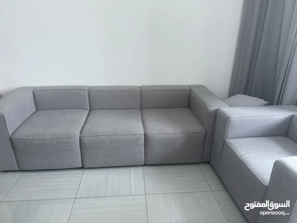 Sofa 4 seaters grey color