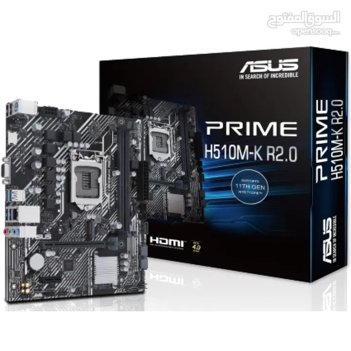 مذربورد ايسوس لمعالجات انتل جيل 10 + 11 ASUS PRIME H510M-K R2.0/DDR4 MOTHERBOARD