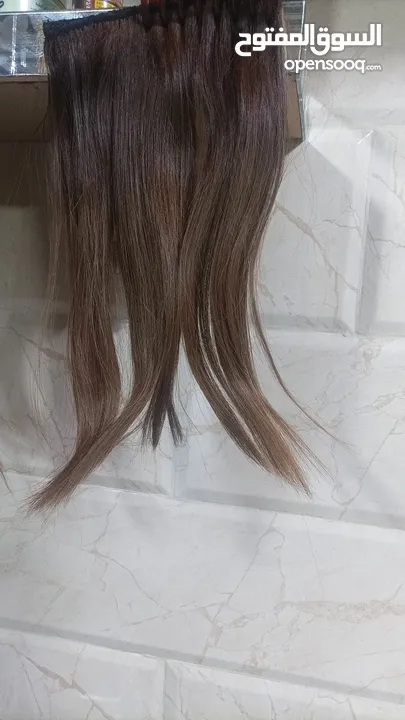 وصلات شعر طبيعي 100%مكفول