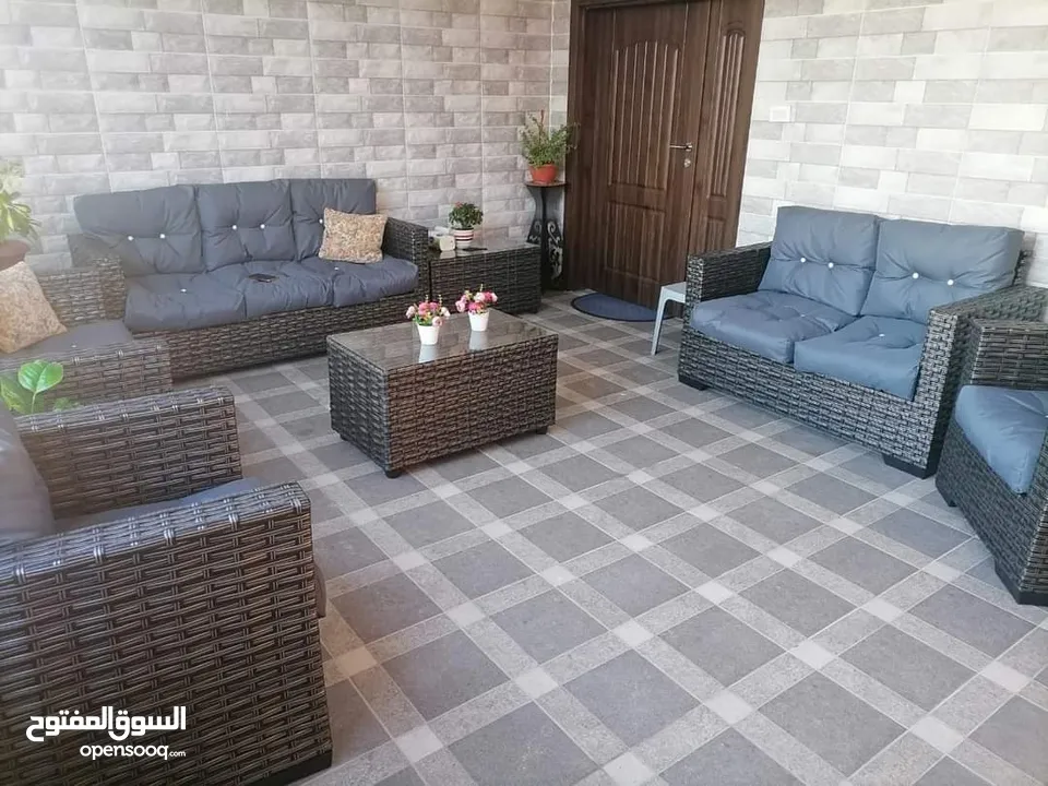 كنب رتان يتوفر خماسي 120 ويتوفر سباعي 170