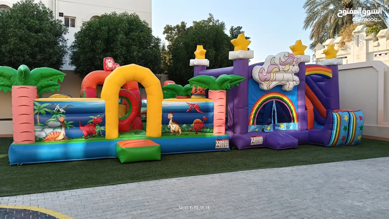 نطاطيات العاب اطفال في قطر  زحلاقية مع ارتفاع 8 متر  نطاطيات مع زحلاقيه ارتفاع 10 متر بركة السباحة