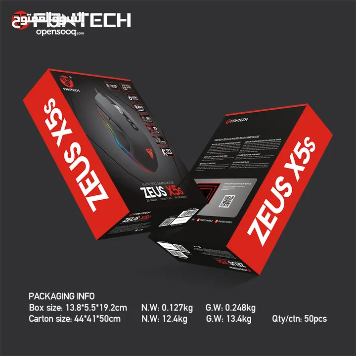 FANTECH X5s ZEUS GAMING MOUSE ماوس فانتيك جديد مكفول