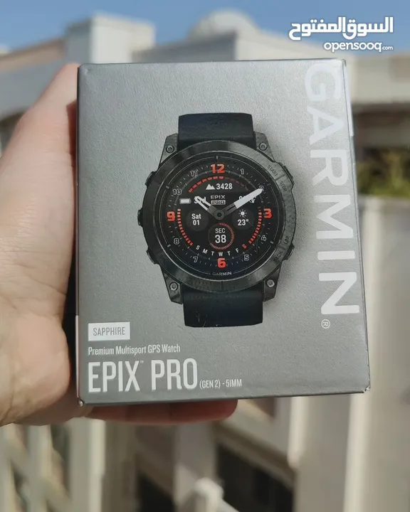 Garmin Epix Pro Gen 2 Sapphire 51 mm smartwatch ساعة جرمن الذكية ايبكس 2 برو سولر سفاير 51 مم