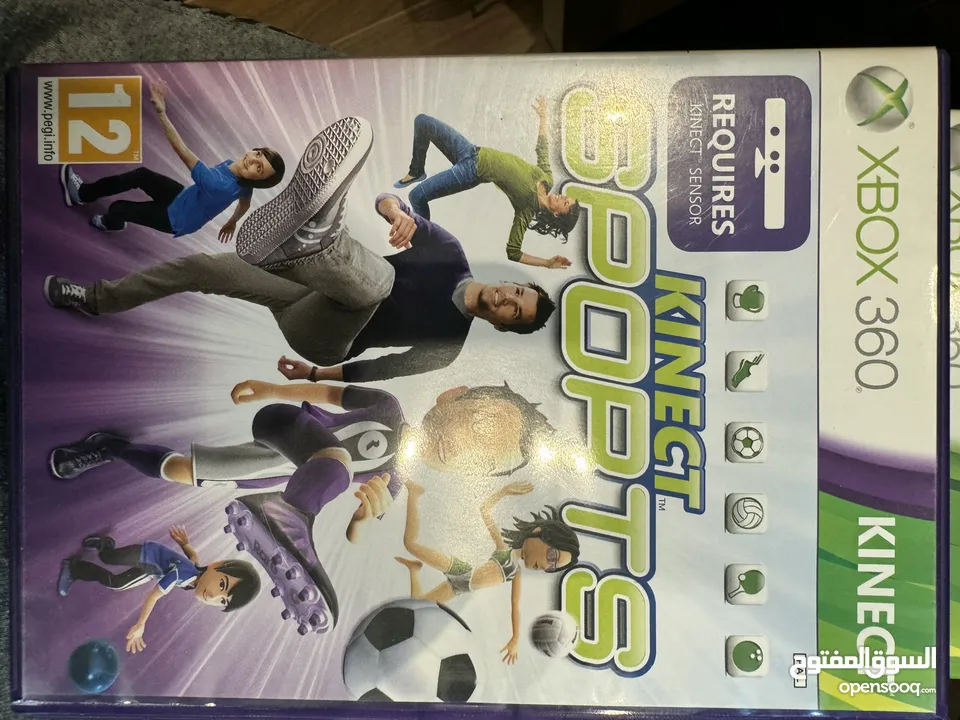 Xbox 360 Slim + Kinect camera + 2 controllers + 6 games original CDs