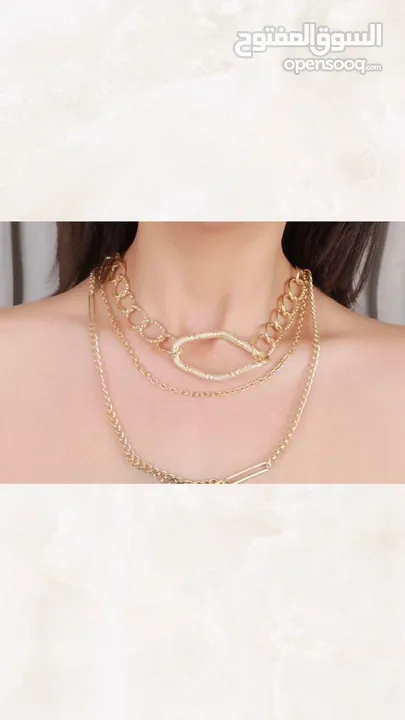 طقم الاكسسوار الجديد(طوق وحلق)بتصميم ناعم وراقي جداً