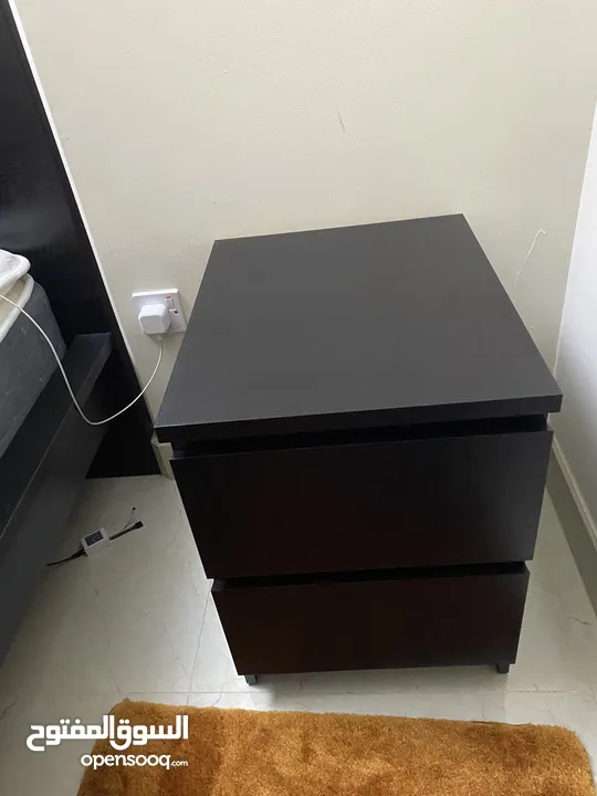 ikea black nightstand