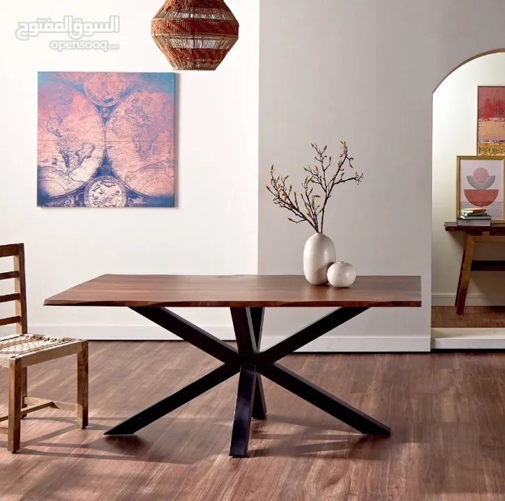 Polska 6-Seater Wooden Top Dining Table