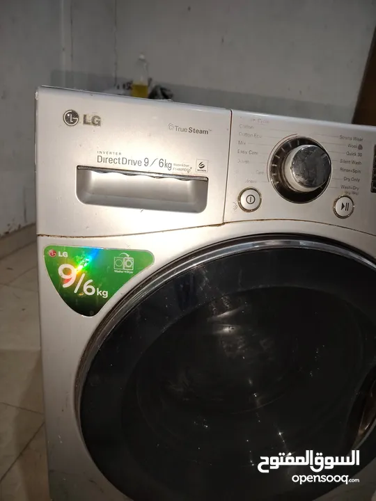 غسالة ال جي 9 كيلو تنشيف كامل  LG washing machine,, 9 kg