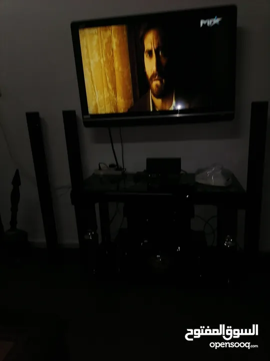 جهاز DVD سامسونج مع 4 سماعات عامود وصب هوفر وسماعه صغير