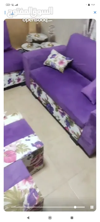 كنب وطاولة كزاز مورده مع الكراسي