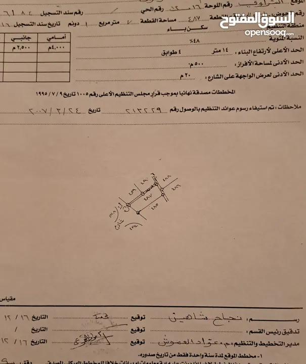 نص دونم سكني من المالك على شارعين موقع مميز