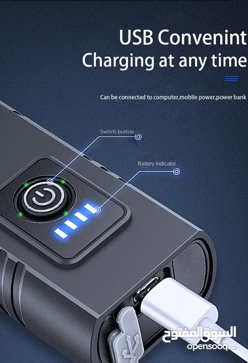 ضوء بسكليت امامي قابل للشحن usb rechargeable bicycle headlight