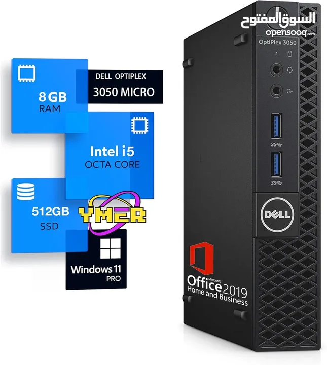 Dell OptiPlex 3060 Micro & 22′′ Monitor Intel i5 Gen 8 Six Core 2.1GHz 16GB  RAM 512GB M.2 SSD Win 1
