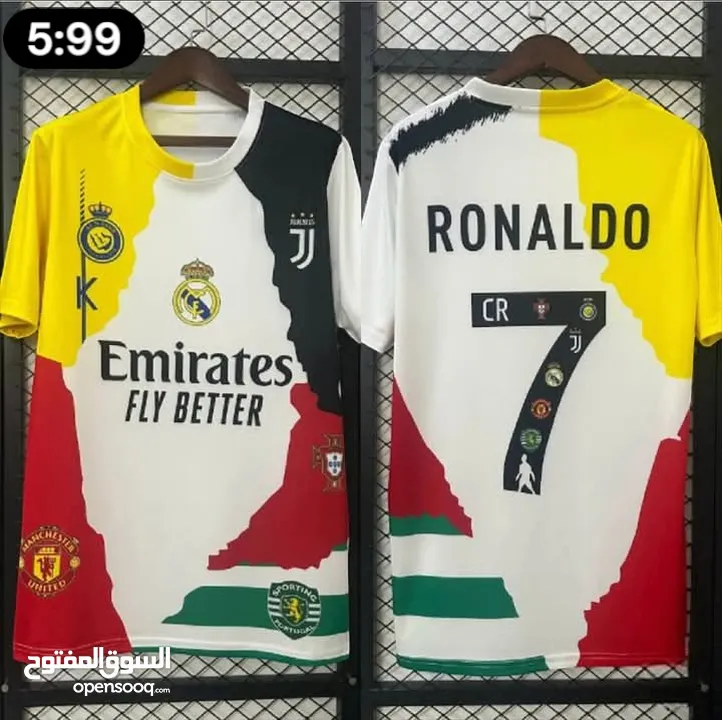 تيشيرتات واطقم رياضية   ميسي ورونالدو   مبابي ريال مدريد  لامين يامال برشلونة   المنتخب الاردني