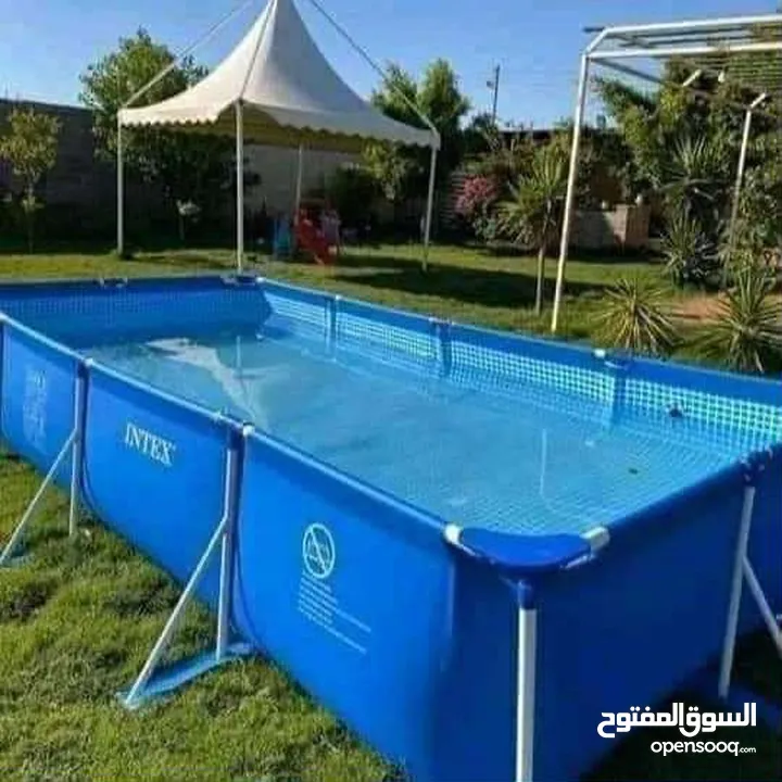 بركة سباحة دائري مع فلتر ومنفاخ وغطا وكلور تعقيم بسعر حرق 140 دينار مقاس 3.05 متر ارتفاع 76 سم