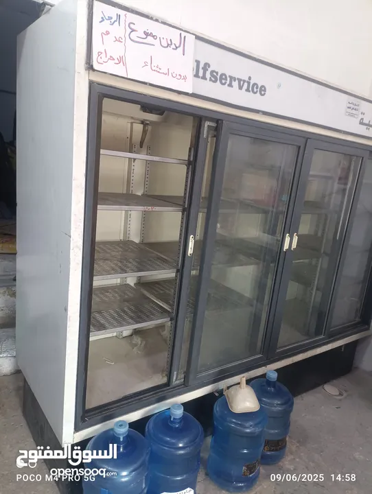 ثلاجه اربع ابواب خدمه ذاتيه للبيع بسعر حرق على الفحص الكامل شغاله 100% تواصل مع صاحب الثلاجه مباشره