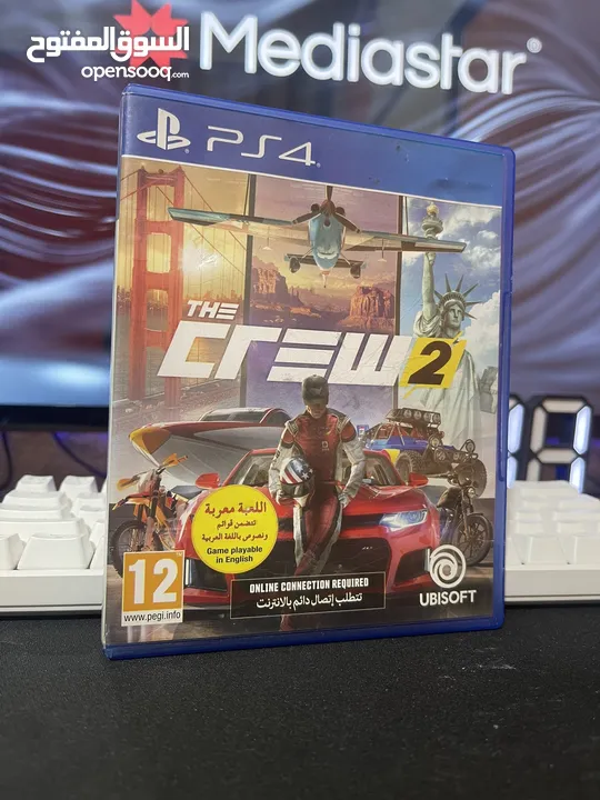 سيديات بلايستيشنthe crew 2 و Gran turismo الاثنين يدعمو اللغه العربيه فوقهم لعبه just cause 3 و