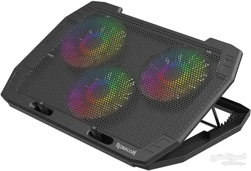 ستاند تبريد الابتوب Redragon GCP511 المميز باضاءة RGB وضعيات ارتفاع عدة للاستعمال المريح