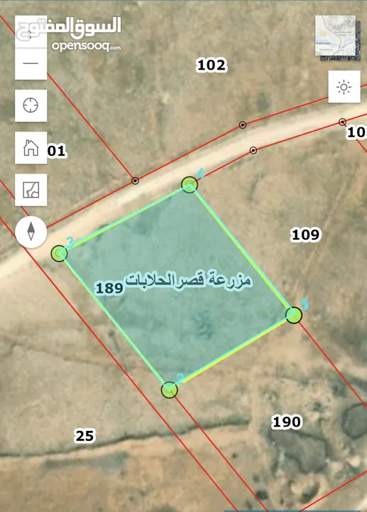 قطعة أرض مميزه علي شارعين ‏63 متر و74 متر في مزرعة قصر الحلابات مساحة 4488 متر