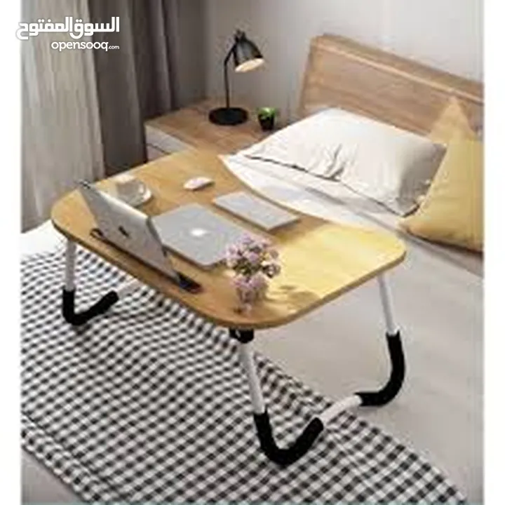 طاولة استخدام لابتوب و ايباد تابلت او موبايل او دراسه و رسم  او تناول الطعام بالسرير قواعد معدنيه