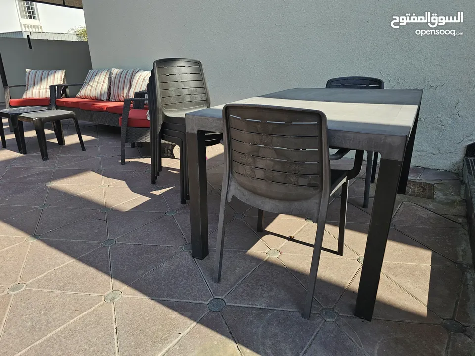 Cosmoplast Outdoor Dining Table and 6 Chairs