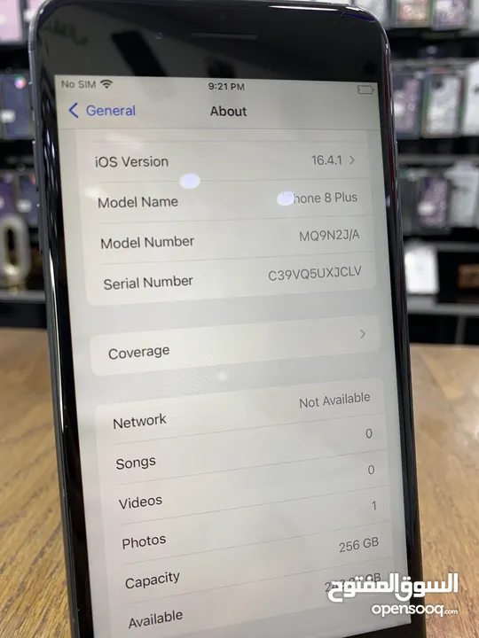 iPhone 8 Plus (256) GB ايفون 8 بلس مستعمل بحالة جيدة جدا بطارية اصلية 85٪؜