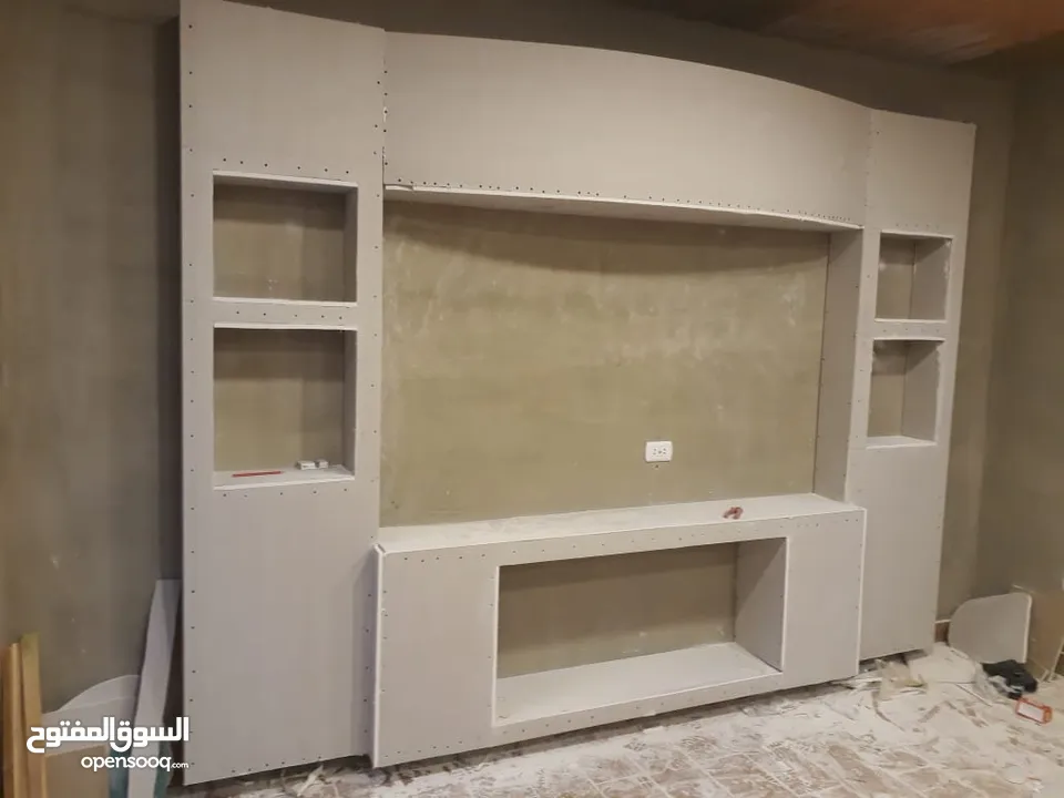 كهرباء وأحدث الديكورات المنزليه حبس بورد وتركيب بدل الخشب والرخام