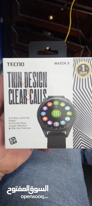 ساعتين Tecno watch 3 جديد بجلاتين