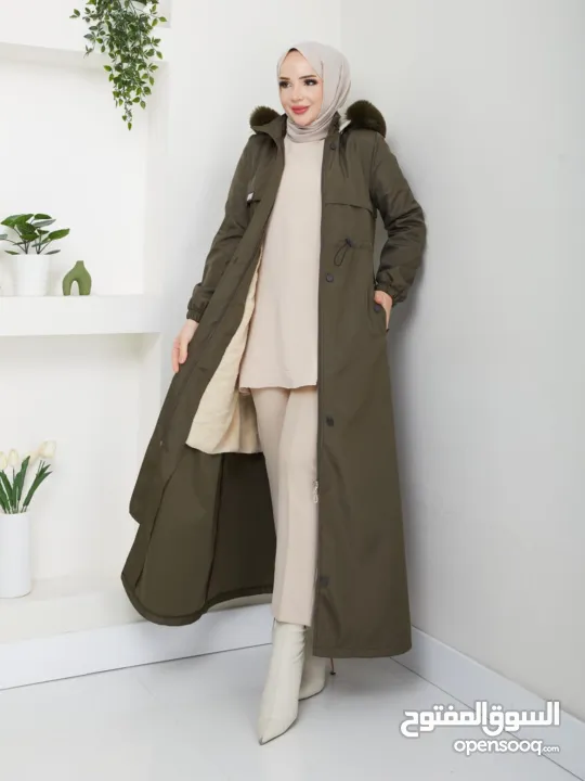 جلباب مبطن فرو ثقيل