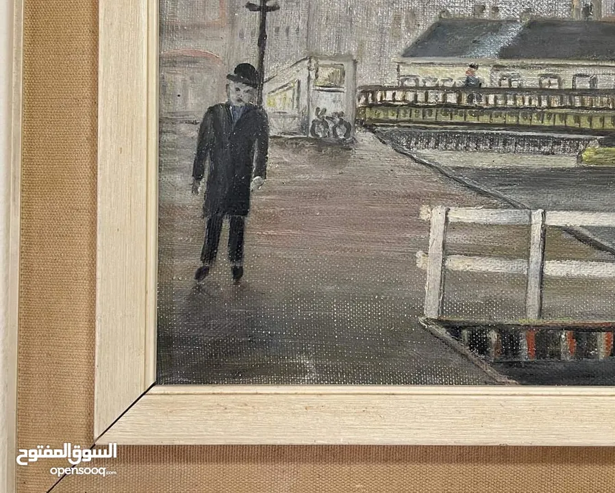 لوحة زيتية قديمة لهولندا مرسومة على القماش لفنان هولندي مرسومة سنة 1935
