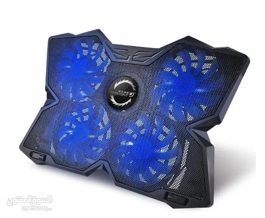 COOLCOLD 25V Gaming 4 Silent Fans Laptop Cooling Pad قاعدة تبريد 4 مراوح