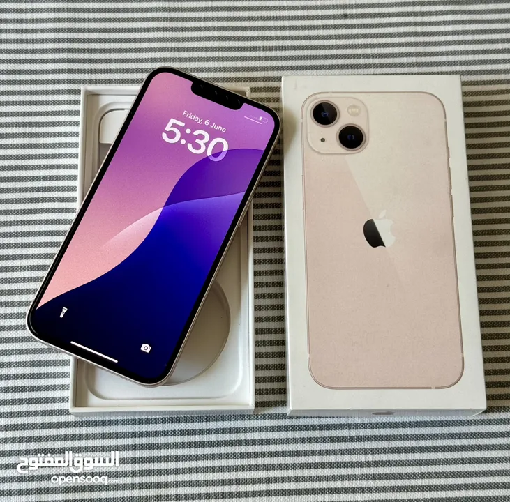 iPhone 13 pink 128GB used like new  250JD