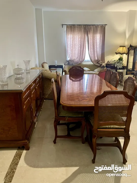 Dinning room Elysee French style 8 chairs, Buffet and Vitrine
