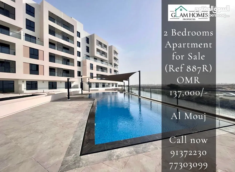 2 Bedrooms Apartment for Sale in Al Mouj REF:887R