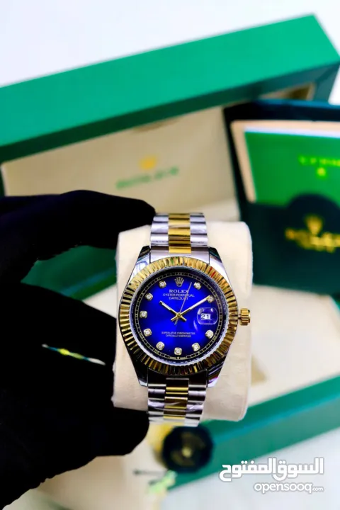 ساعات رولكس العالمية  مختومة   تشمل  : العلبة المتوفرة بالصورة  الاوراق كامله