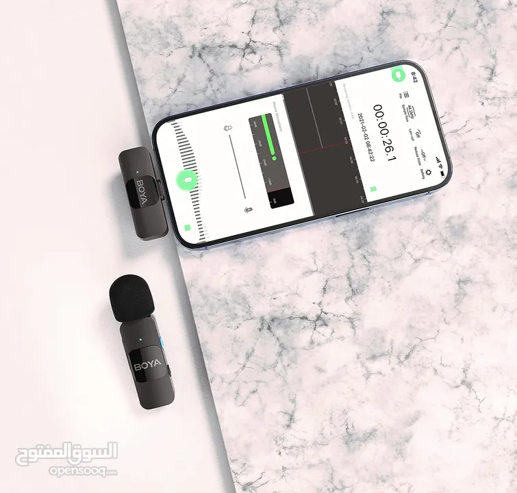 مايك تسجيل من براند بويا الأصلي لهواتف الايفون Boya BY-V1 For IOS Iphone Mic