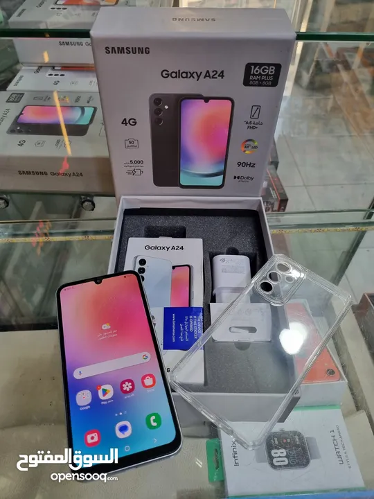 مستعمل اخو الجديد Samsung A24 4G رام 16 جيجا 128 أغراضة والكرتونه والبكج متوفر توصيل