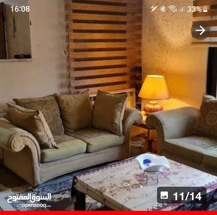 شقه ارضيه مفروشة مستقله مكونة من غرفتين نوم و توابعها مع حديقه و كراج.مع روف مستقل ضمن سكن عائلي خاص