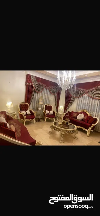 طقم كنب حفر زان دمياطي مصري وقماش تركي