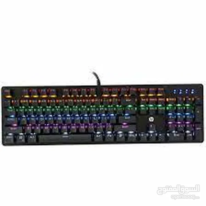 keyboard hp Mechanical Gaming GK100 كيبورد كمينكل من اتش بي مضيئ ملون RGB Light
