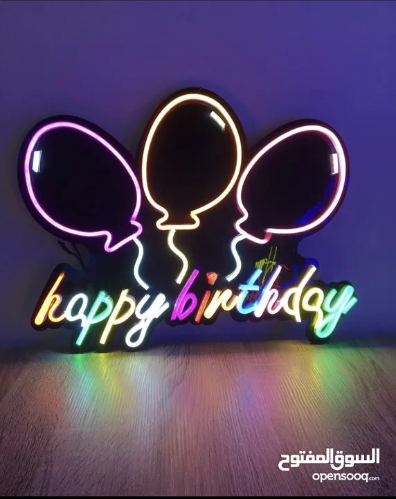 Happy birthday neon sign