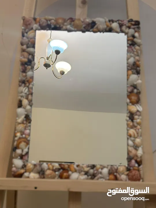 Wall Mirror with Shell Frame - Resin Coated. perfect for bedrooms & entryways.