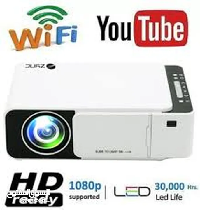 بروجيكتور وايفاي تي 5 مميز Projector Wifi T5 Youtube FHD Up to 120 Inch Auto Keystone