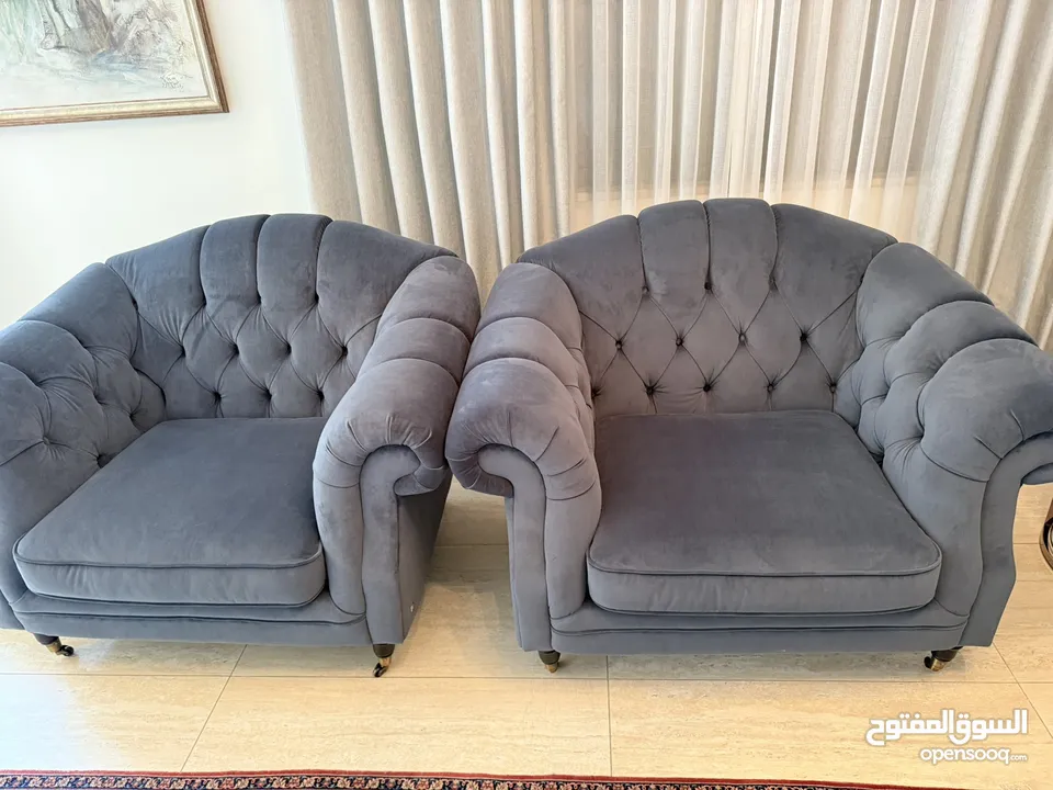 The One Sofa Set with Coffee & Side Tables - Like new condition