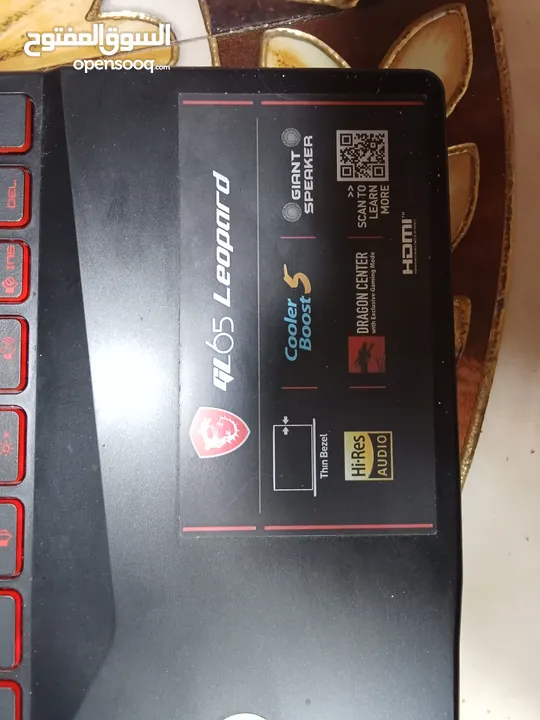 لابتوب Msi GL65 LEOPARD  نظيف GTX 1650 TI