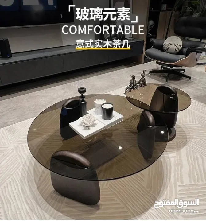 طاولة قهوة عصرية بسطح زجاجي أنيييق وتصميم حديث   هالطاولة بتجمع بين التصميم العصري والبساطة الراقية
