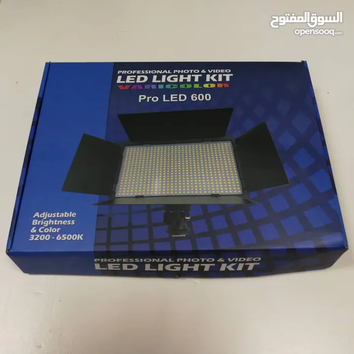 600 LED light video light kit, Rechargeable and plug-powered video conference live light اضاءة تصوير